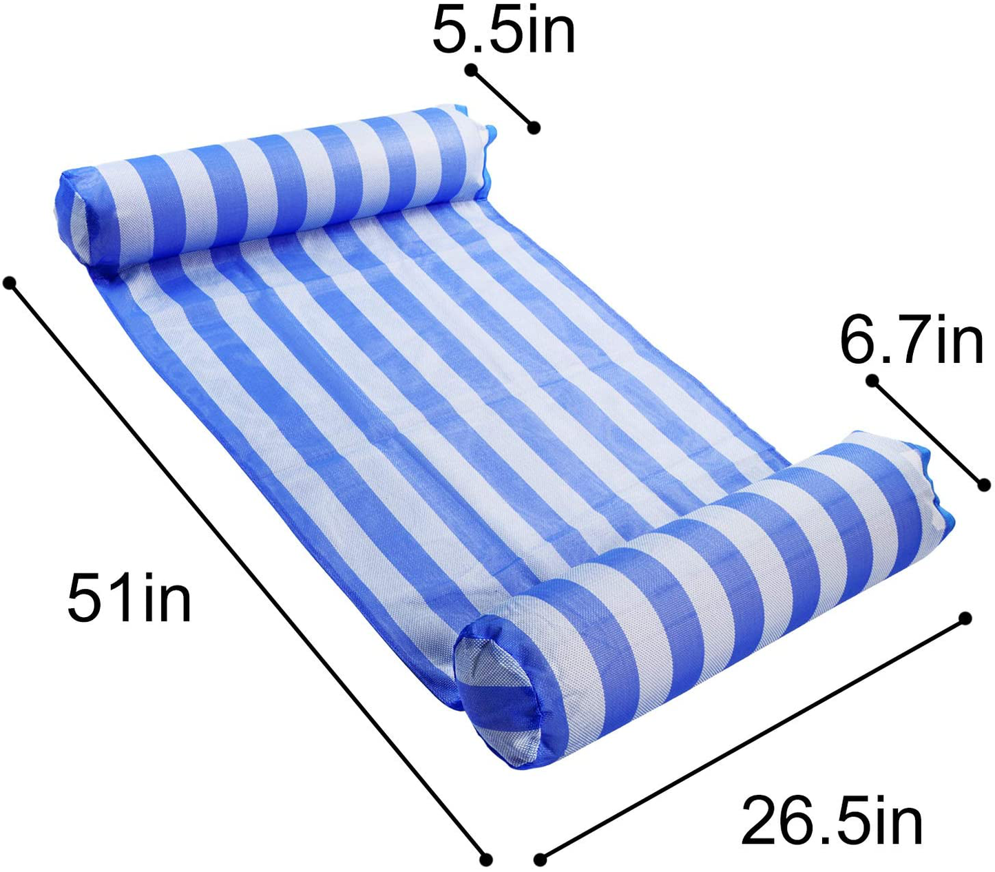 FindUWill 2-Pack Premium Swimming Pool Float Hammock, Multi-Purpose Inflatable Hammock (Saddle, Lounge Chair, Hammock, Drifter), Water Hammock Lounge (Pink and Lightblue)