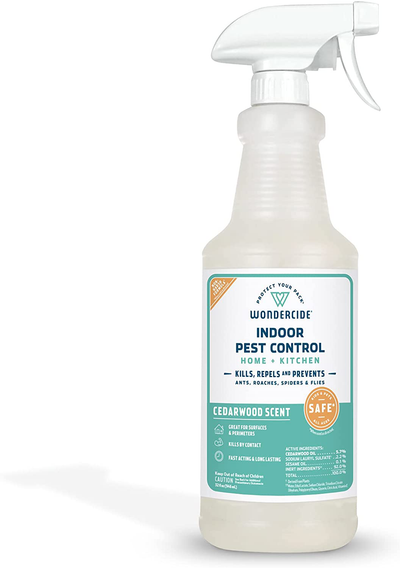 Wondercide Natural Products - Indoor Pest Control Spray for Home and Kitchen - Fly, Ant, Spider, Roach, Flea, Bug Killer and Insect Repellent - Eco-Friendly, Pet and Family Safe — 128 oz Cedarwood