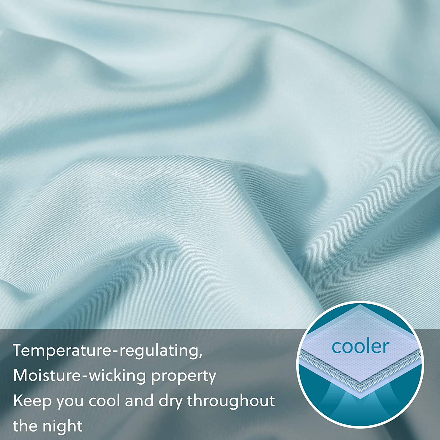 Bedsure Bamboo Pillow Cases for Kids Standard Size Set of 2 - Teal Cooling Pillowcases 2 Pack with Envelope Closure, Cool and Breathable Pillow Case, 20x26 inches