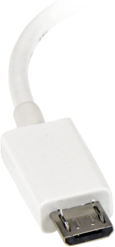 Startech.Com 5In White Micro USB to USB OTG Host Adapter M/F - Micro USB Male to USB a Female On-The-Go Host Cable Adapter - White (UUSBOTGW)