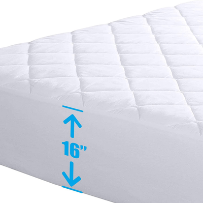 LDC Twin Mattress Pad with 16-Inch Deep Pocket, Comfortable, Breathable, Easy to Put on, The Stretchable Quilted Fitted Mattress Cover