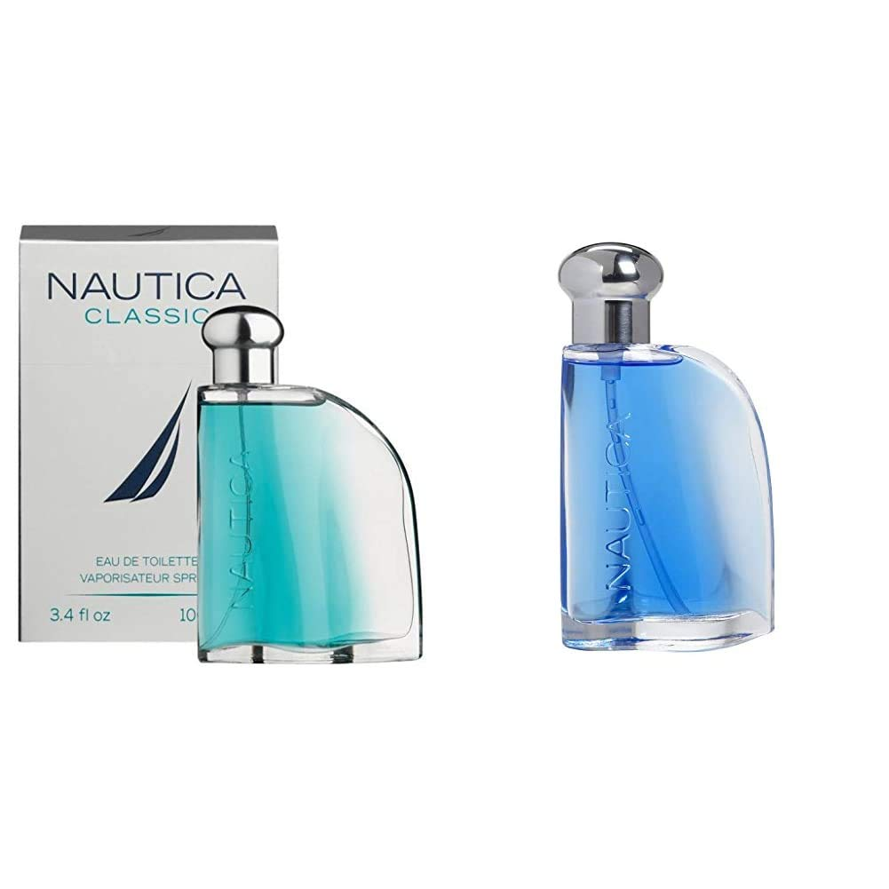 Nautica Classic Eau De Toilette for Men - Citrusy and Earthy Scent - Aromatic Notes of Bergamot, Jasmine, and Musk - Great for Everyday Wear - 3.4 Fl Oz