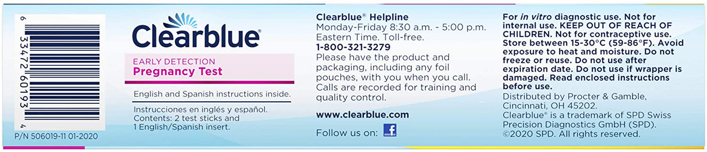 Clearblue Early Detection Pregnancy Test, 2ct