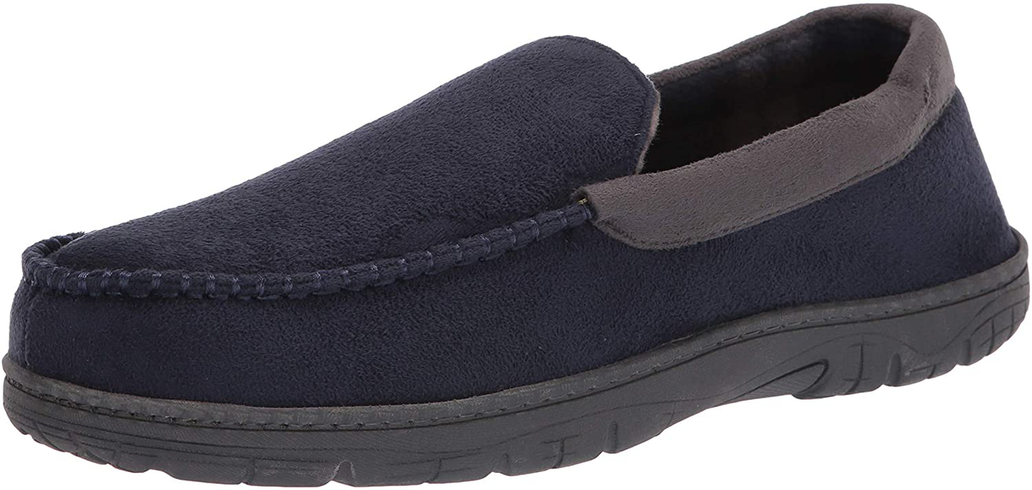 Hanes Men'S Moccasin Slipper House Shoe with Indoor Outdoor Memory Foam Sole Fresh Iq Odor Protection