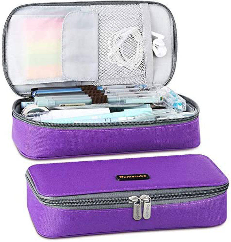Homecube Big Capacity Pencil Case Pen Holder Pouch Marker Desk Organizer Bag with Zipper Large Storage College Middle School & Office Supplies Stationery