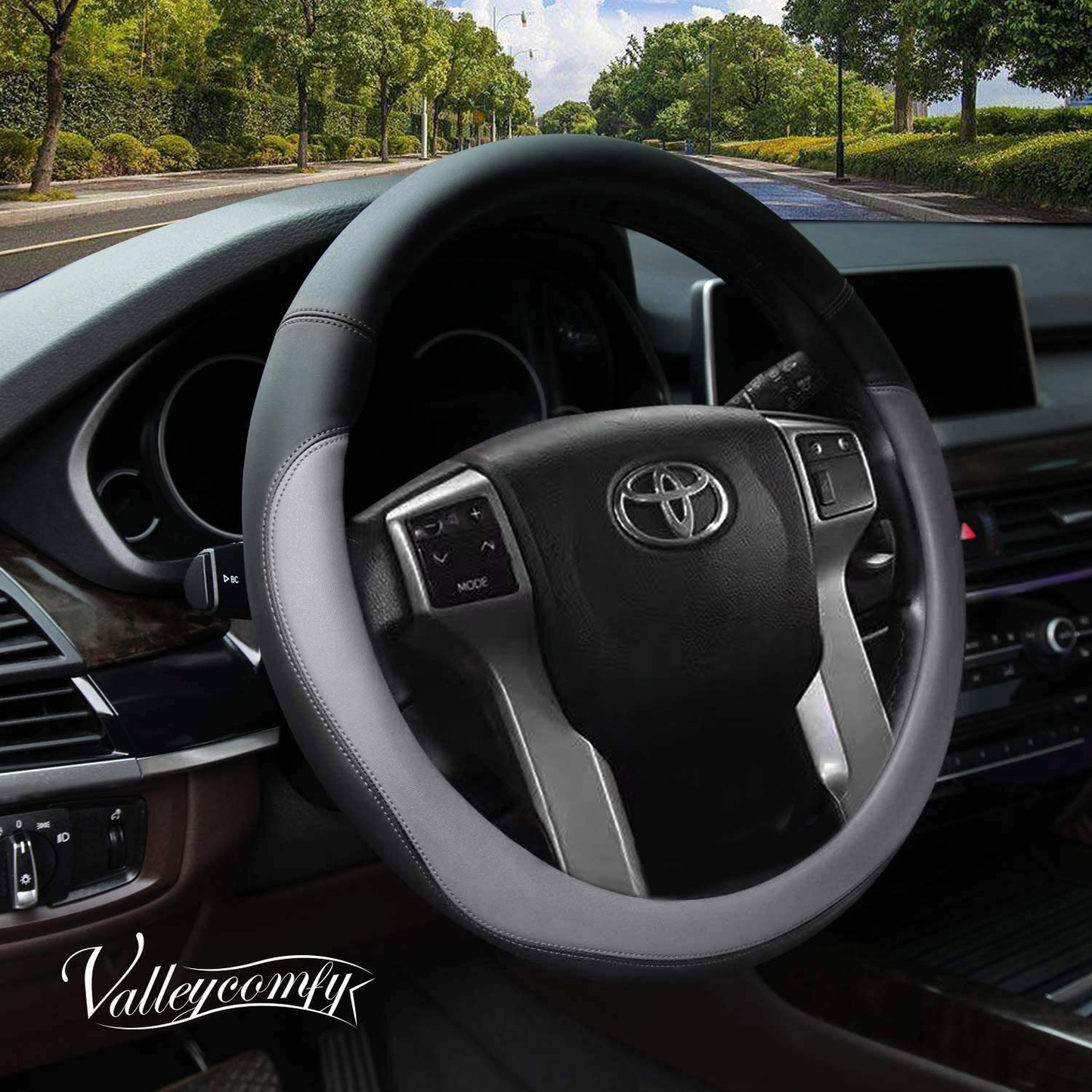 Valleycomfy Microfiber Leather Steering Wheel Covers