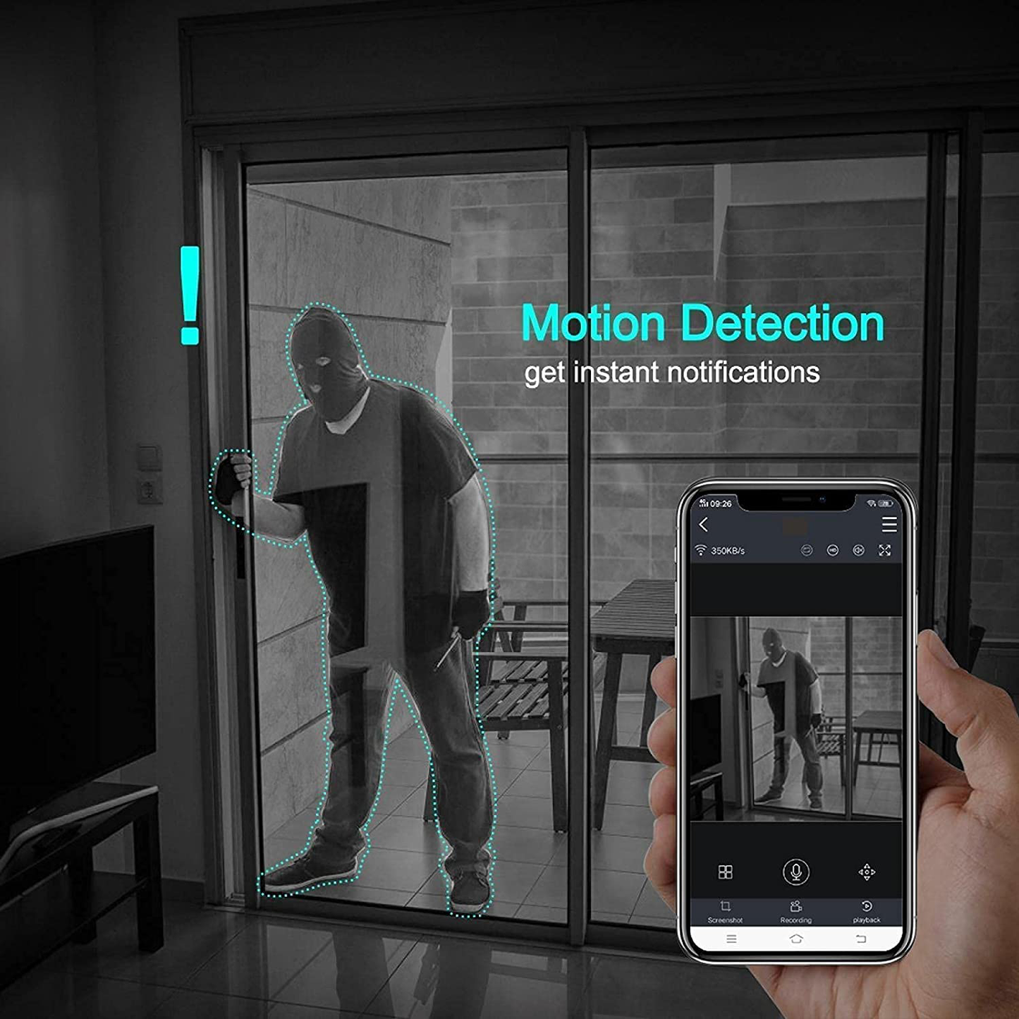 Outdoor Security Cameras FHD 1080P, Night Vision Security Cameras Wireless Outdoor, IP66 Weatherproof for Outdoor Indoor Motion Detection Wireless Cameras for Home Security, 2-Way Audio, 2.4G Wifi