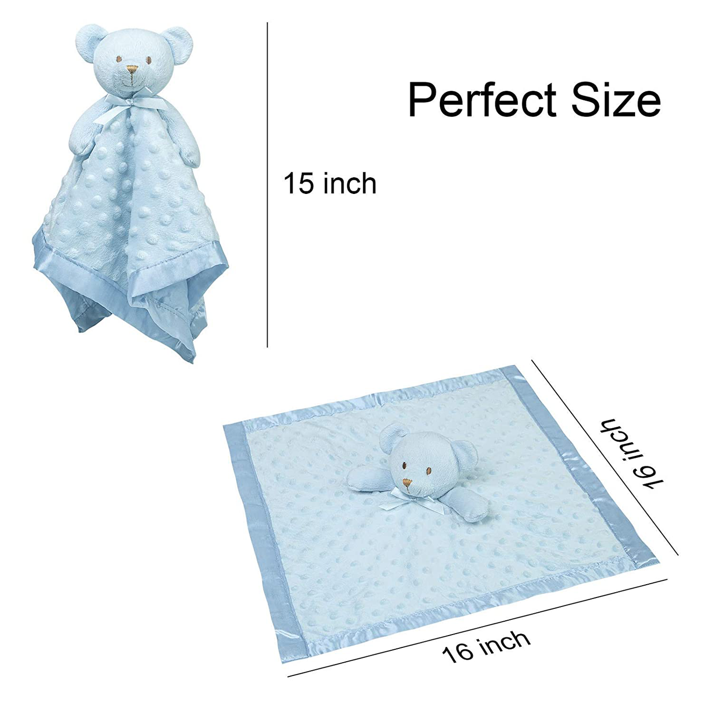 Pro Goleem Teddy Bear Lovey Baby Security Blanket Loveys for Babies Boy Unisex Soft