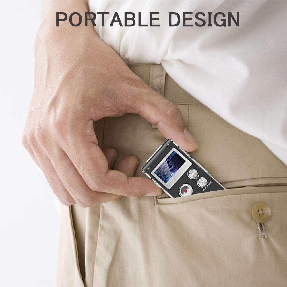 Digital Voice Recorder Voice Activated Recorder for Lectures, Meetings, Interviews Aomago 8GB Audio Recorder Mini Portable Tape Dictaphone with Playback, USB, MP3
