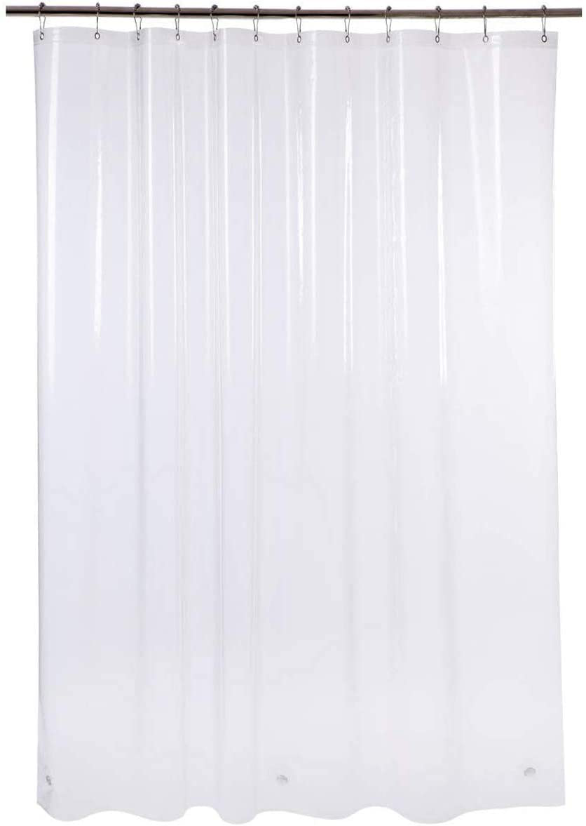 AmazerBath Plastic Shower Curtain Liner, Thick Bathroom Shower Curtains with Heavy Duty Clear Stones and Grommet Holes