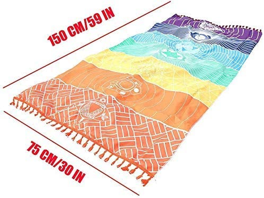 OYEFLY Rainbow Chakra Yoga Mat Sunscreen Shawl Hippy Boho Gypsy
