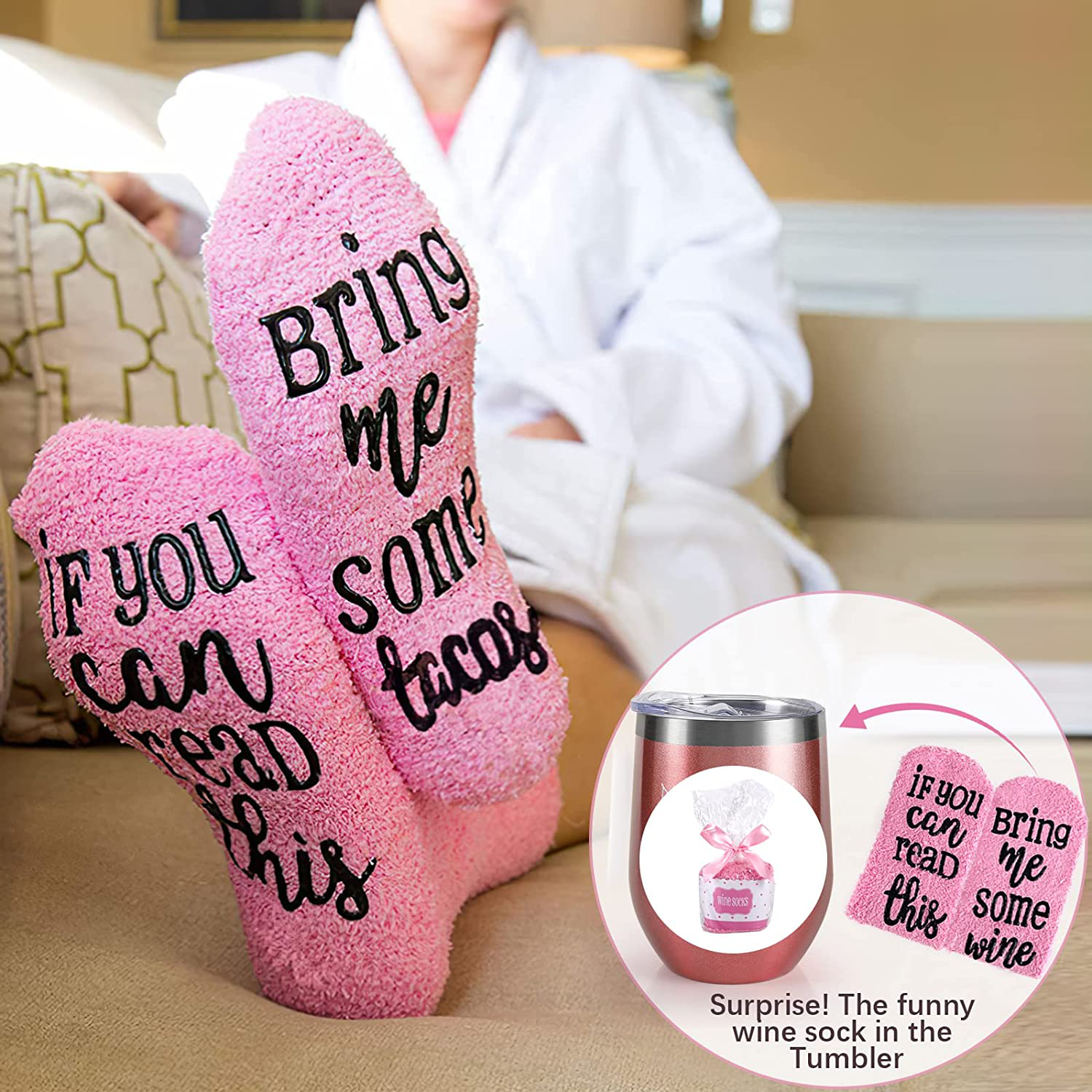 Wine Gifts for Women, Relaxing Spa Gift Baskets for Women, Wine Insulated Tumbler for Wine Lover, Stainless Steel Wine Tumbler with Lid, Christmas Birthday Gift Box for Mom Wife Sister Friends Female