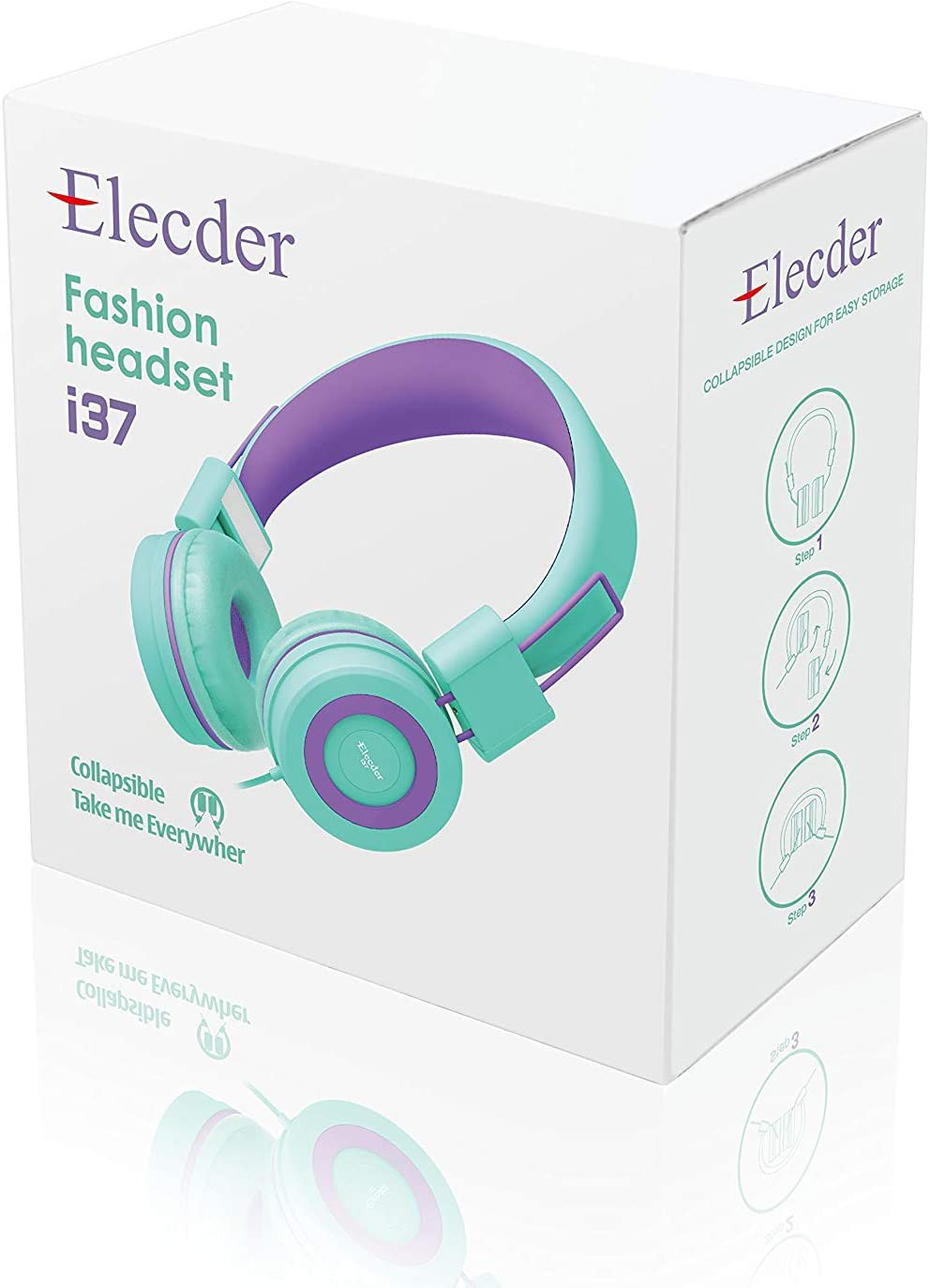 Elecder i37 Kids Headphones Children Girls Boys Teens Foldable Adjustable On Ear Headphones 3.5mm Jack