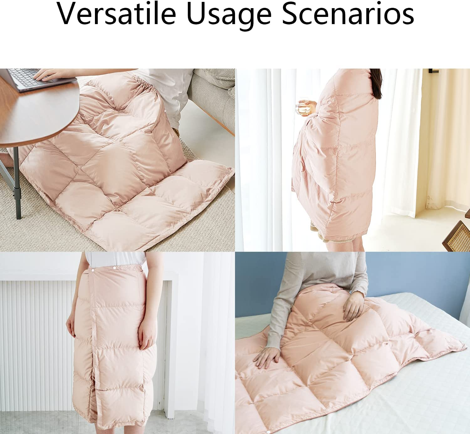 Packable & Lightweight Camping Blanket for Indoor & Outdoor Use, down Throw Blannket Reversible Wearable Soft, Couch Airplane Car Camp Hiking Stadium Concert