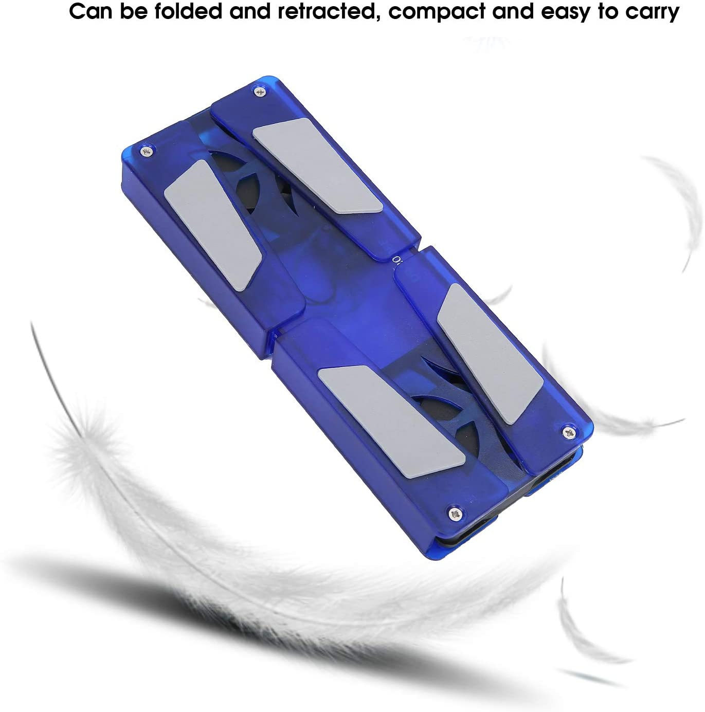 Laptop Cooling Stand, Laptop Cooler with 2 Fans, Foldable Laptop Cooling Fan Pad USB Cable Computer Supplies(Blue)