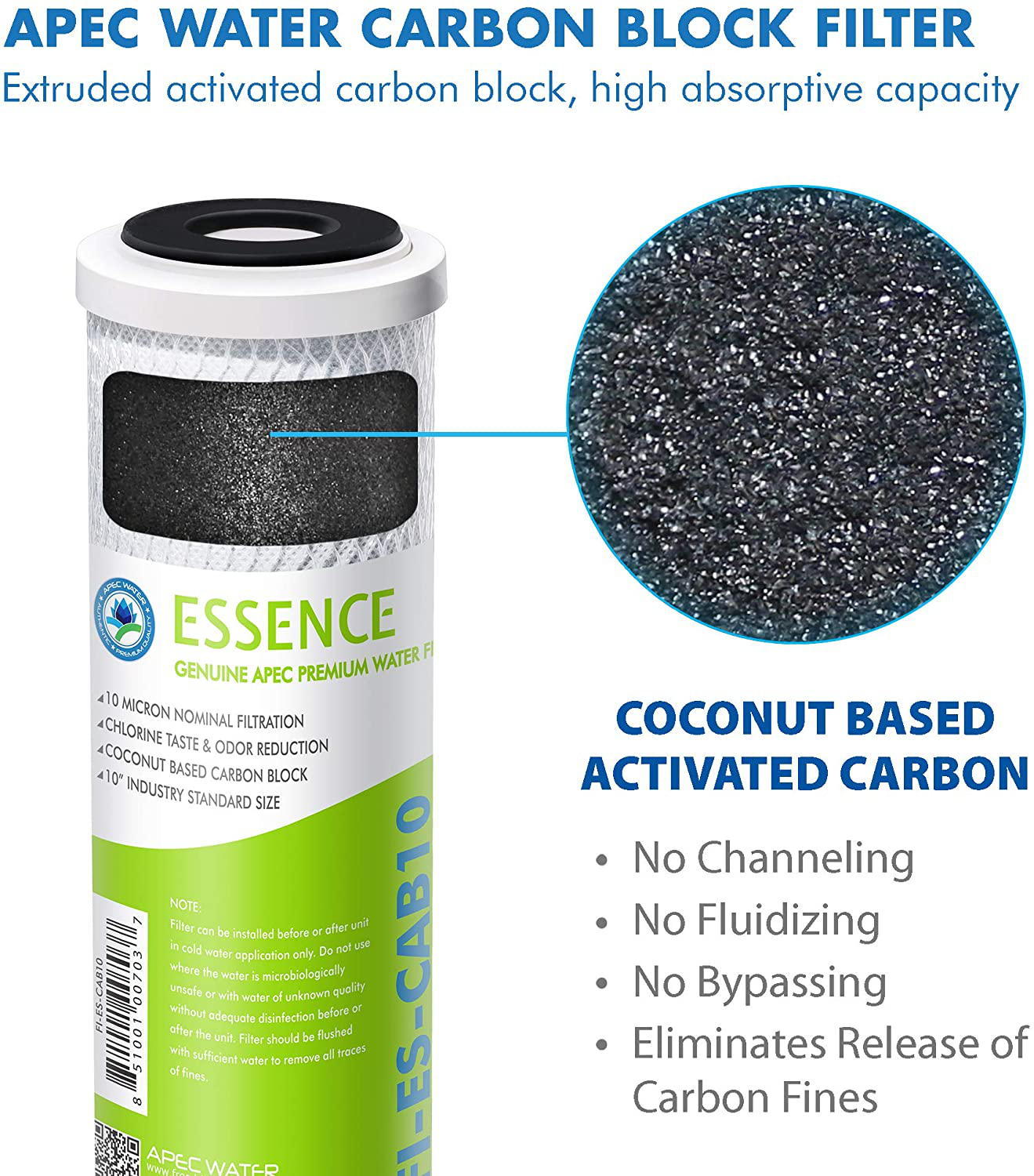 APEC Water Systems FILTER-SET-ESPH High Capacity Replacement Filter Set For Essence Series Alkaline Reverse Osmosis Water Filter System Stage 1-3&6