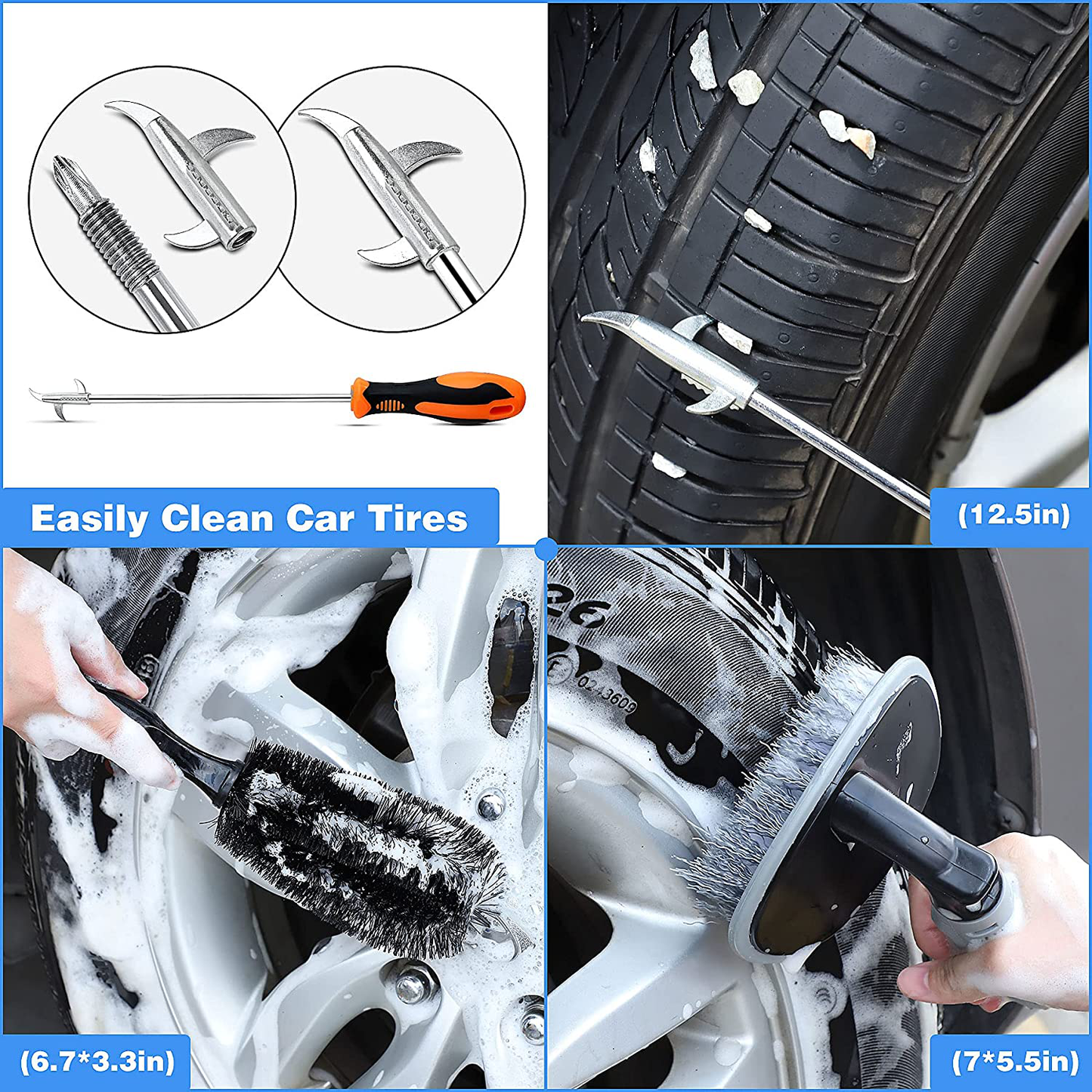 GIVIGO Car Wash Kit 16 Pcs Car Cleaning Kit with Softer Microfiber Cleaning Cloth Thicker Box Car Wash Mitt Duster Squeegee Tire Brush Car Detailing Kit Car Wash Cleaning Tools Set for All Surfaces