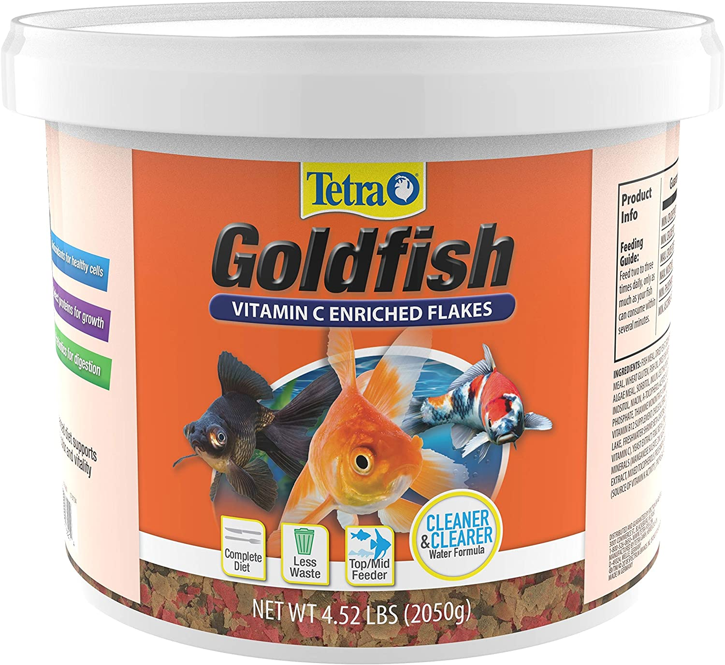 Tetra Goldfish Flakes 2.2 Ounces, Balanced Diet, Clear Water Formula