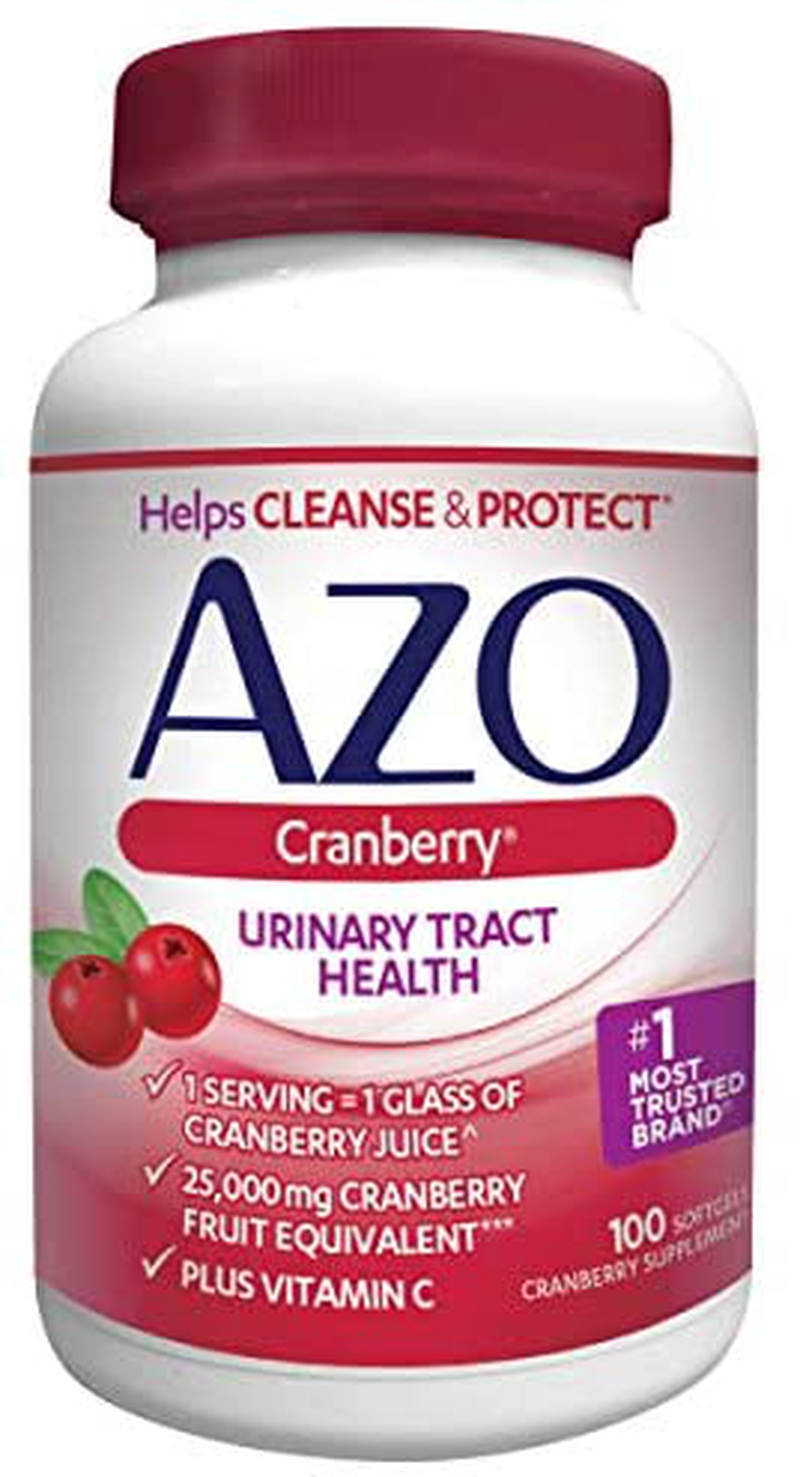 AZO Cranberry Urinary Tract Health Dietary Supplement, 1 Serving = 1 Glass of Cranberry Juice, Sugar Free