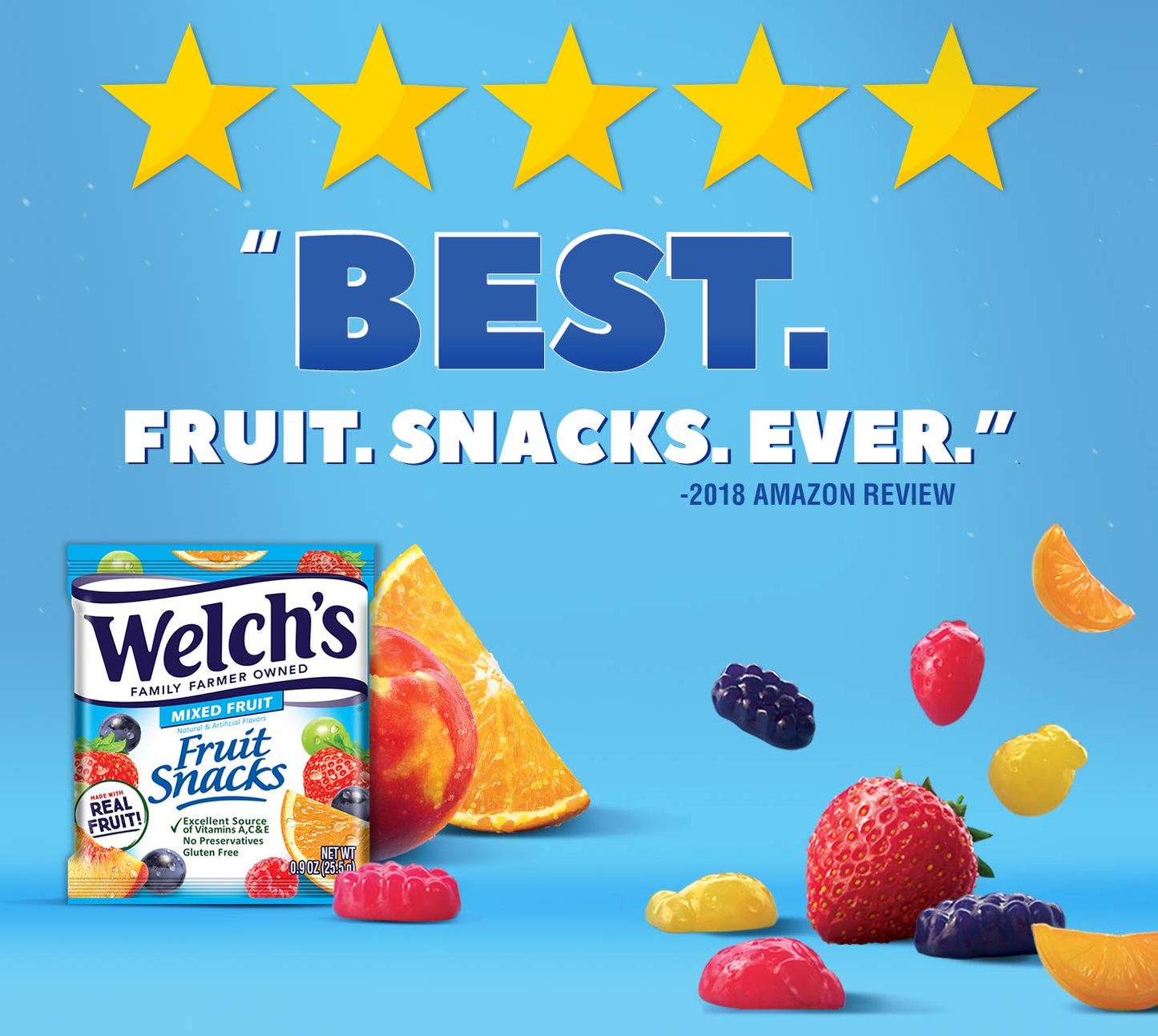 Welch'S Fruit Snacks, Mixed Fruit, Gluten Free, Bulk Pack, 0.9 Oz Individual Single Serve Bags 40 Count (Pack of 1)