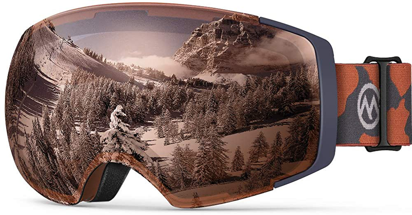 Outdoormaster Ski Goggles PRO - Frameless, Interchangeable Lens 100% UV400 Protection Snow Goggles for Men & Women