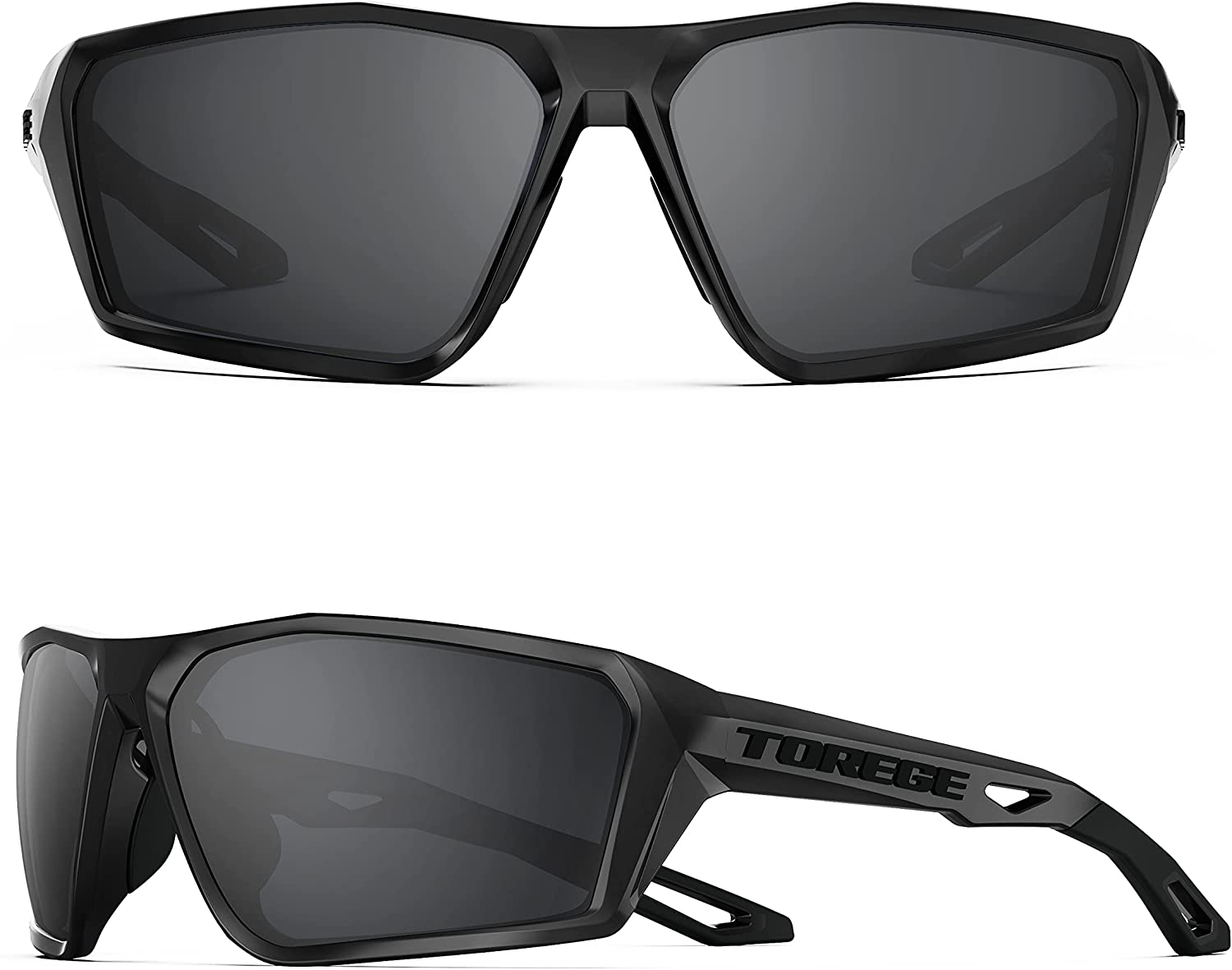 TOREGE Polarized Sports Sunglasses for Men Women Shooting Cycling Running Golf Fishing Sunglasses Durable Lens TR36