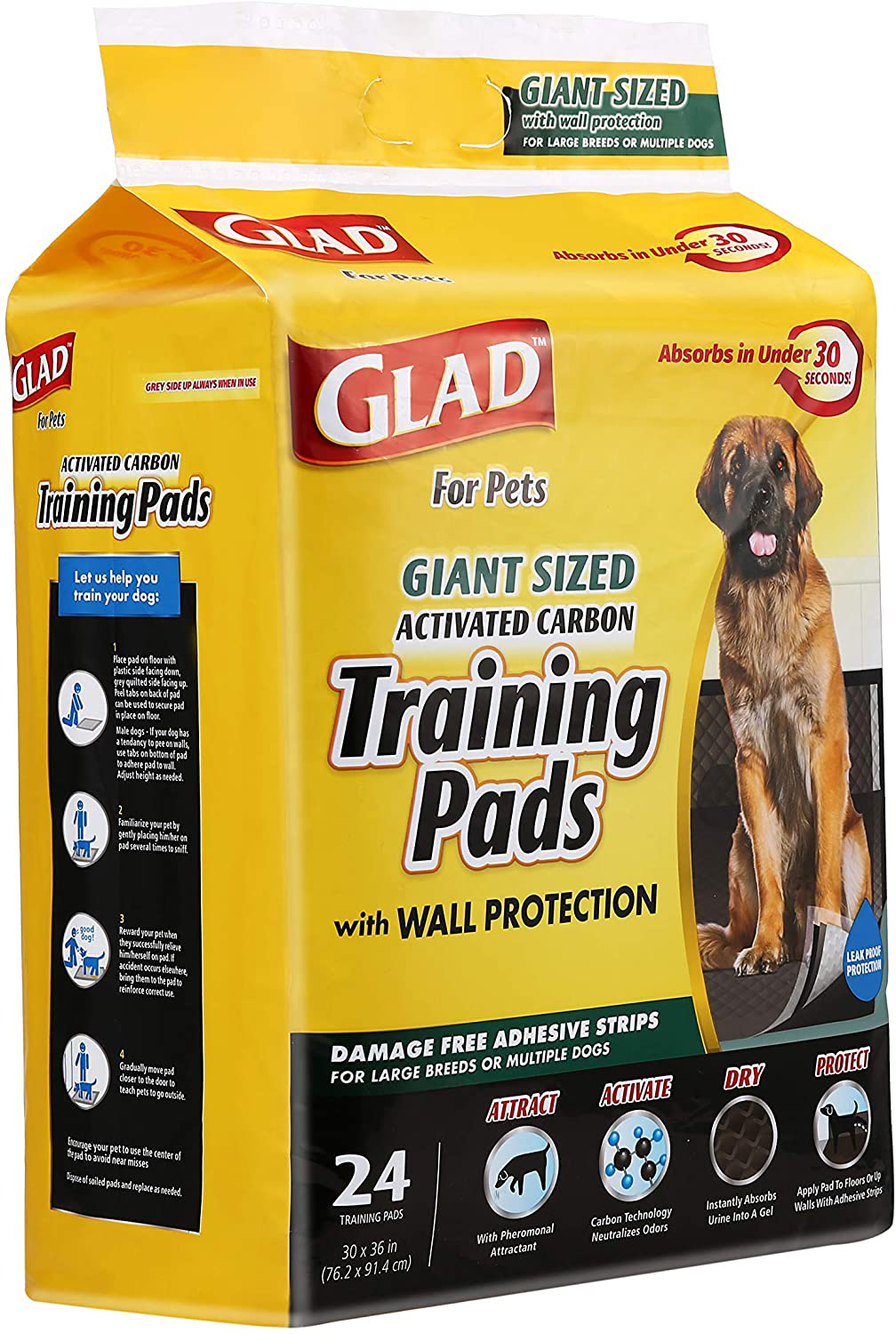 Glad for Pets Black Charcoal Puppy Pads-New & Improved Puppy Potty Training Pads That ABSORB & NEUTRALIZE Urine Instantly