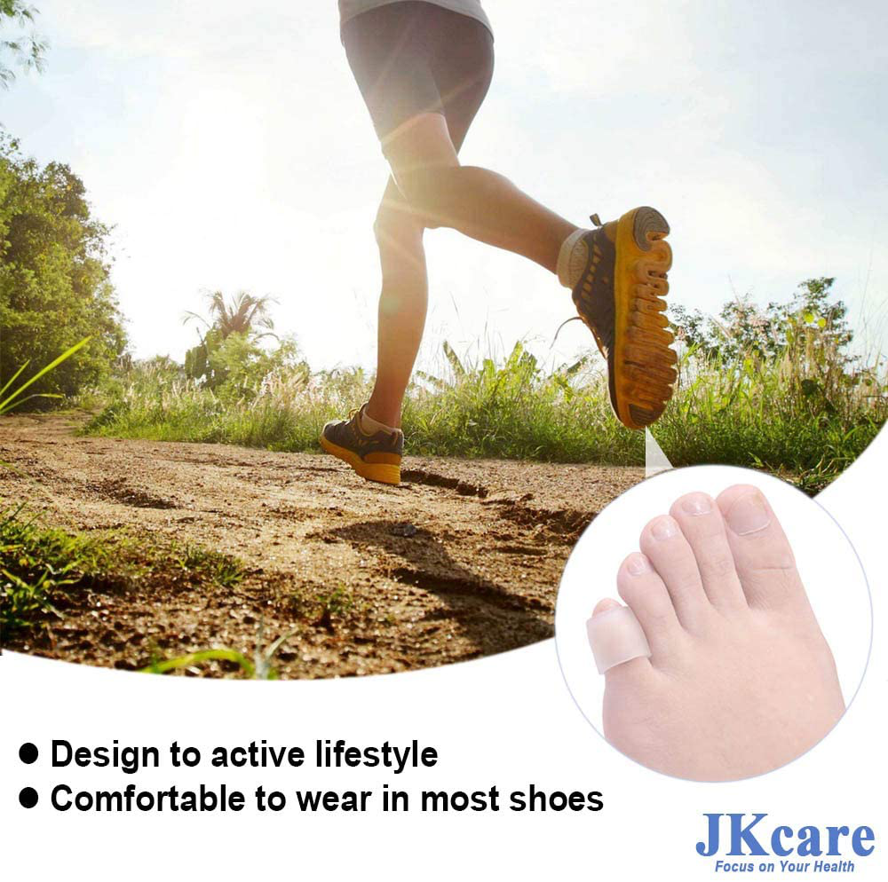 Jkcare Transparent Pinky Toe Sleeves, Silicone Corn Cushions Pads, 12 Pack Little Toe Protectors for Corn, Blister and Injured Toenail Protection