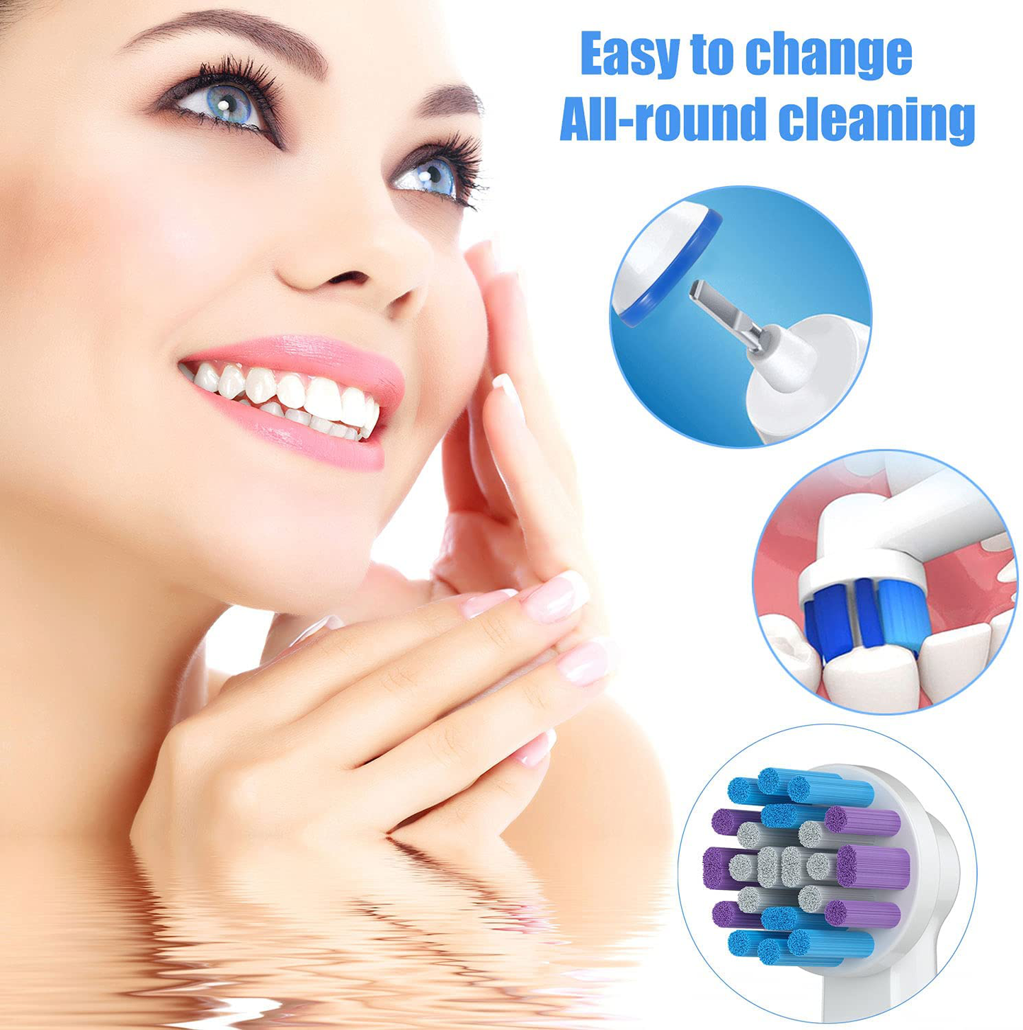 Replacement Toothbrush Heads for Oral-B, 4 Pack Replacement Heads Compatible with Oral B Braun Electric Toothbrush