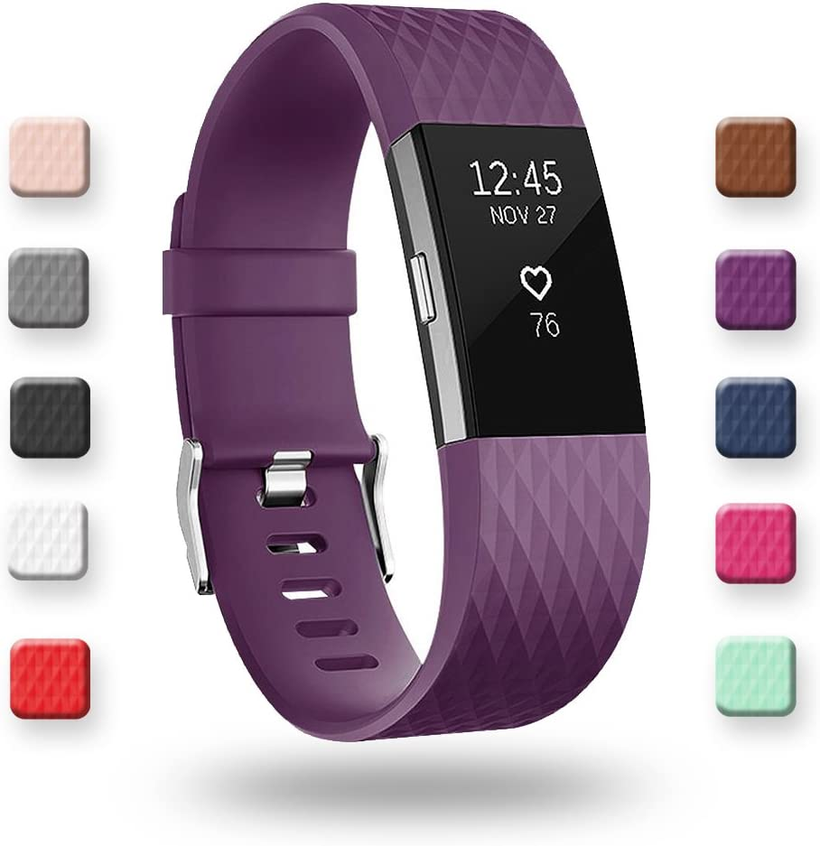 Replacement Bands Compatible for Fitbit Charge 2, Classic & Special Edition Adjustable Sport Wristbands