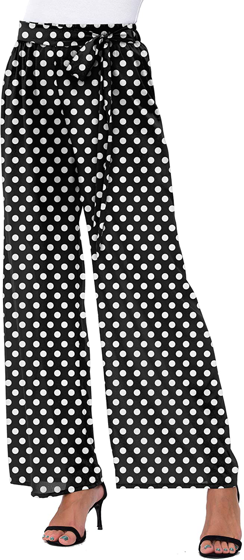 DouBCQ Women's Palazzo Lounge Wide Leg Casual Flowy Pants