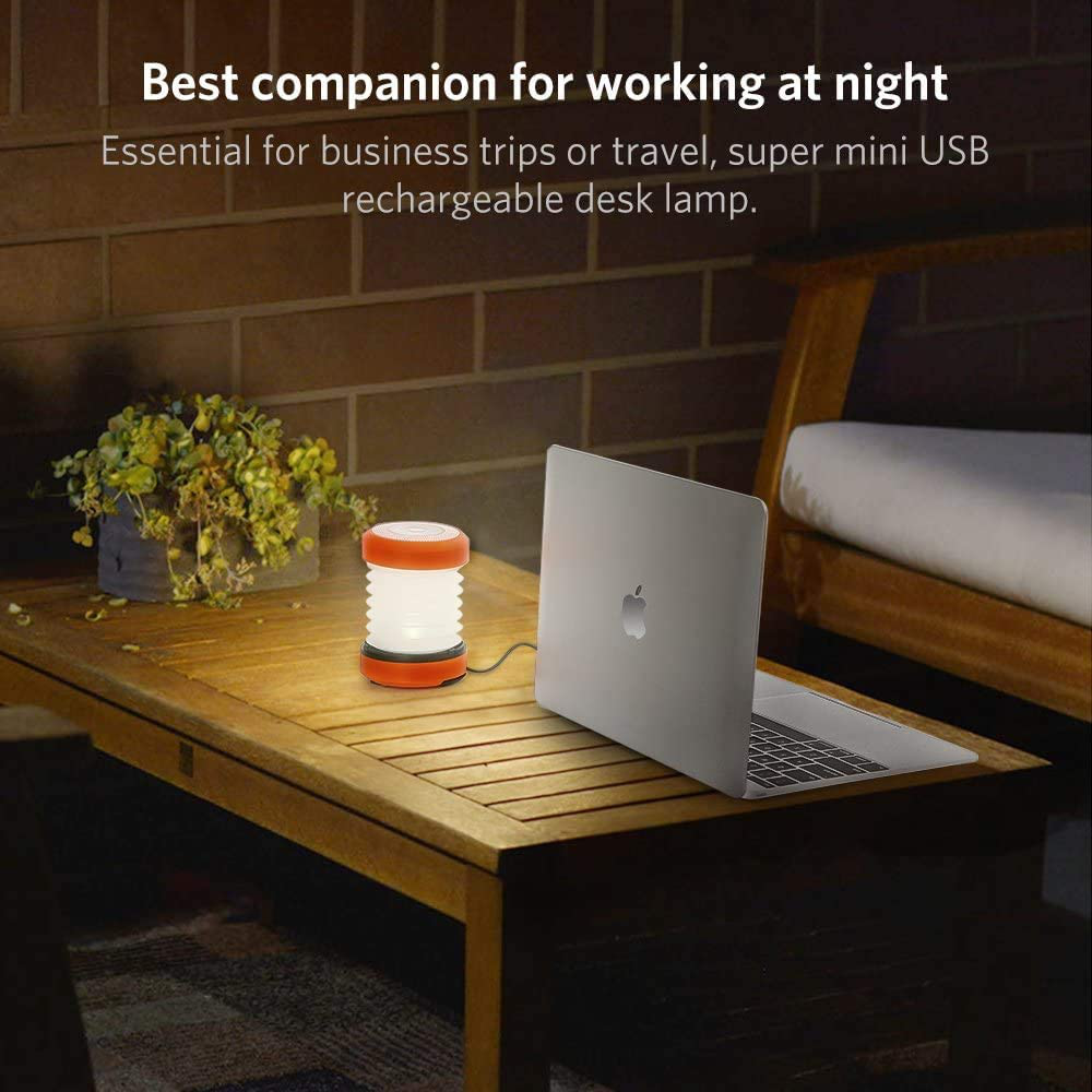 Thorfire LED Camping Lantern Lights Hand Crank USB Rechargeable Lanterns Collapsible Mini Flashlight Emergency Torch Night Light Tent Lamp for Camping Hiking Tent Garden Patio - Cl01(Orange)
