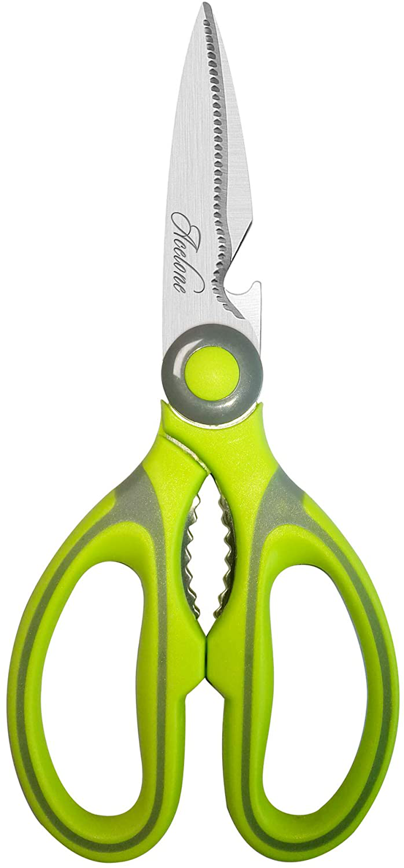 Kitchen Shears, Acelone Premium Heavy Duty Shears Ultra Sharp Stainless Steel Multi-function Kitchen Scissors for Chicken/Poultry/Fish/Meat/Vegetables/Herbs/BBQ… (Orange black)