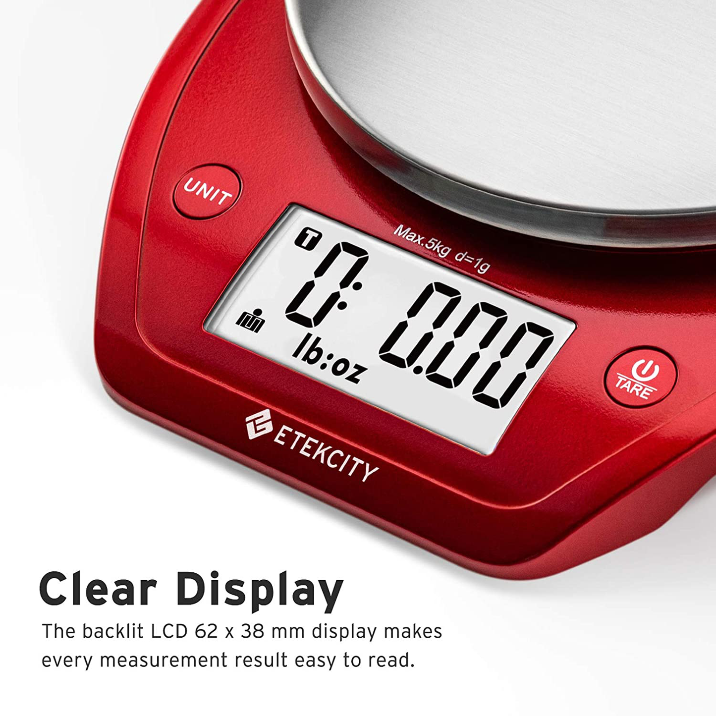 Food Kitchen Scale Bowl, Digital Grams and Ounces for Weight Loss, Baking, Cooking and Keto, 11lb,