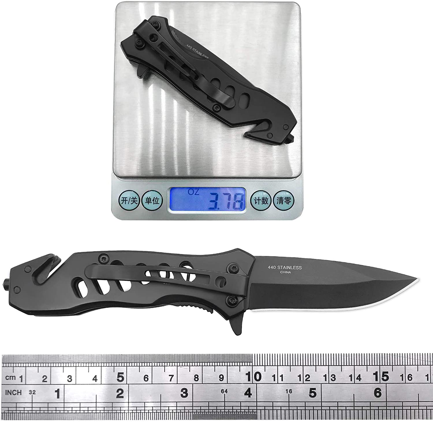 ALBATROSS EDC Cool Sharp Tactical Folding Pocket Knife,SpeedSafe Spring Assisted Opening Knifes with Liner Lock,Pocketclip,Glass Breaker,Seatbelt Cutter(Multi)