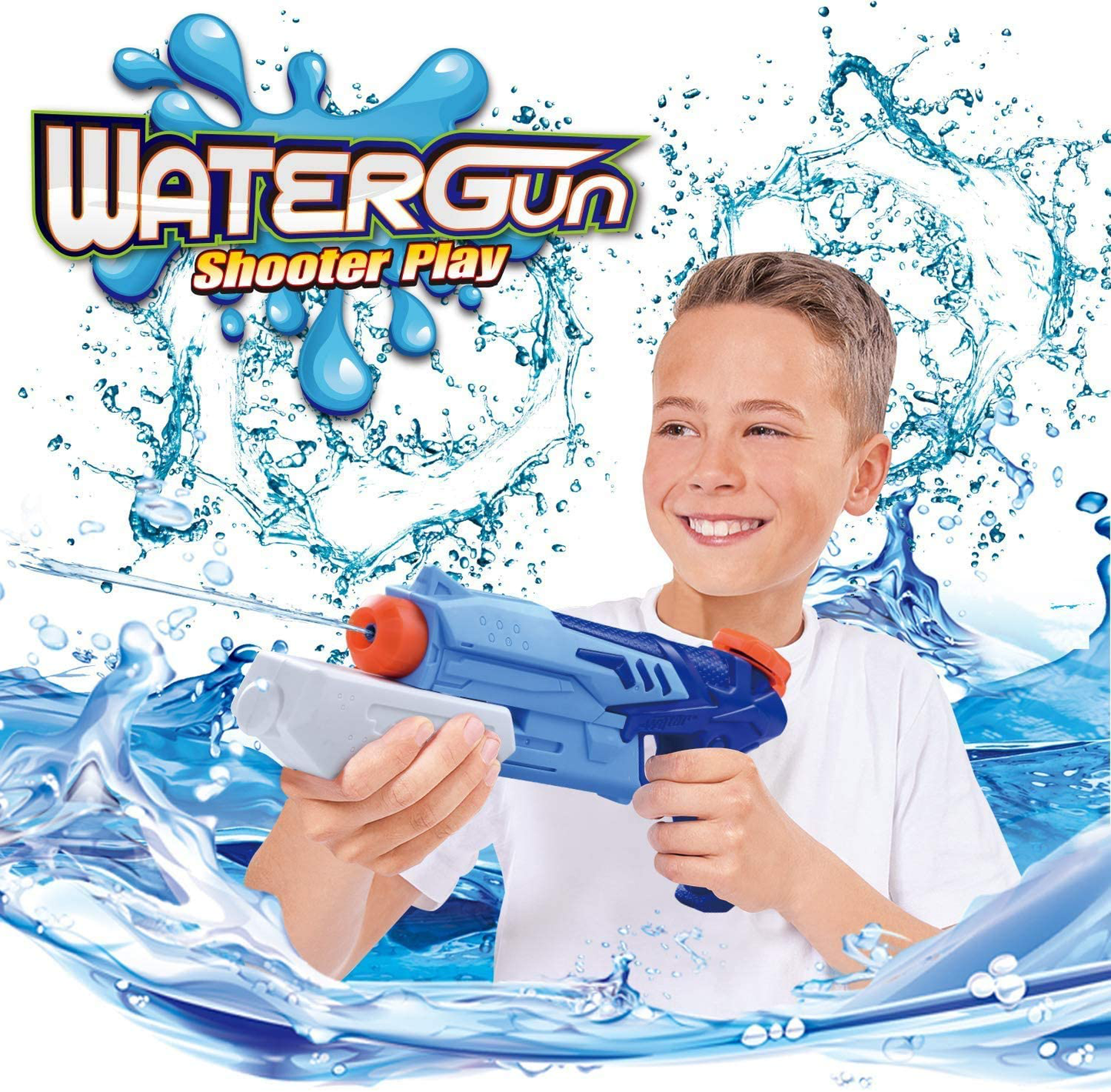 HITOP Water Guns for Kids Super Squirt Guns Water Soaker Blaster 300CC Toys Gifts for Boys Girls Children Summer Swimming Pool Beach Sand Outdoor Water Fighting Play Toys