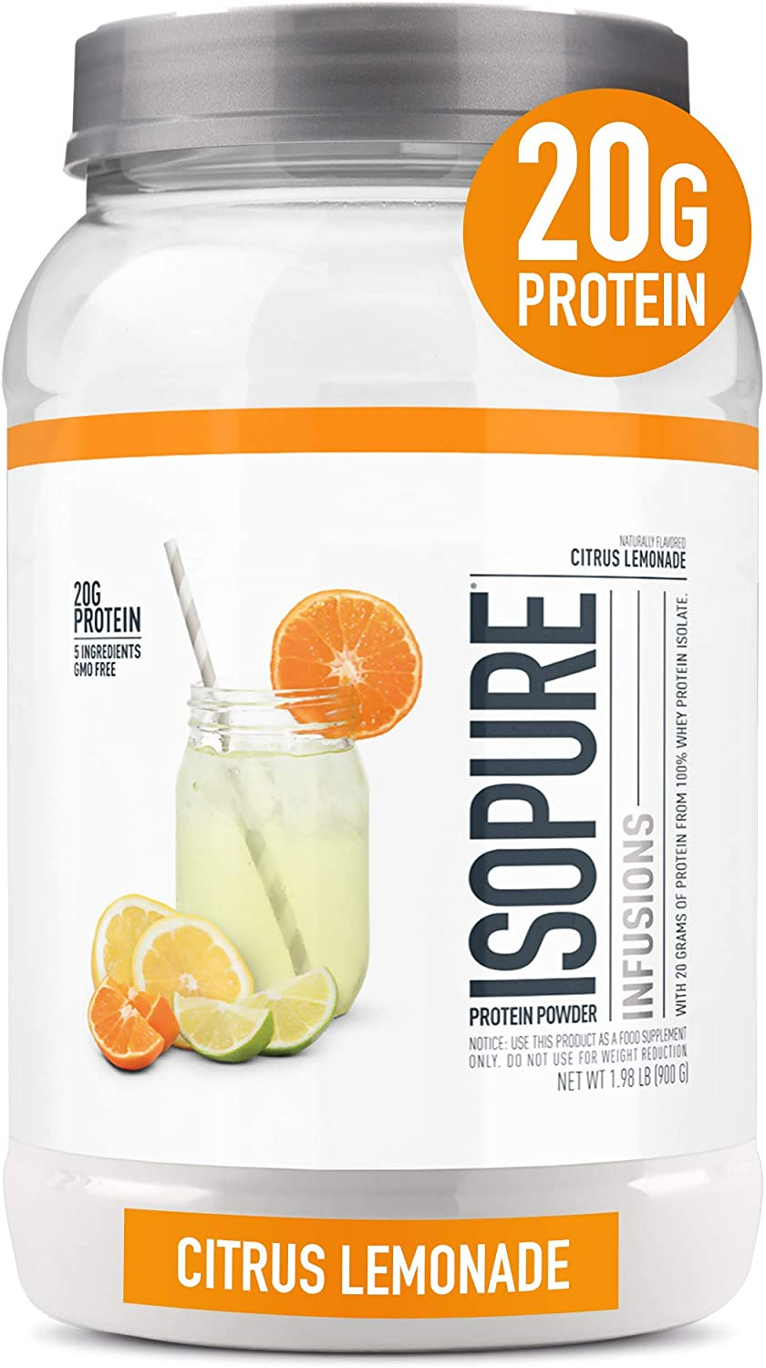 Isopure Protein Powder, Gluten Free, Whey Protein Isolate, Post Workout Recovery Drink Mix, Prime Drink, Infusions- Tropical Punch, 16 Servings