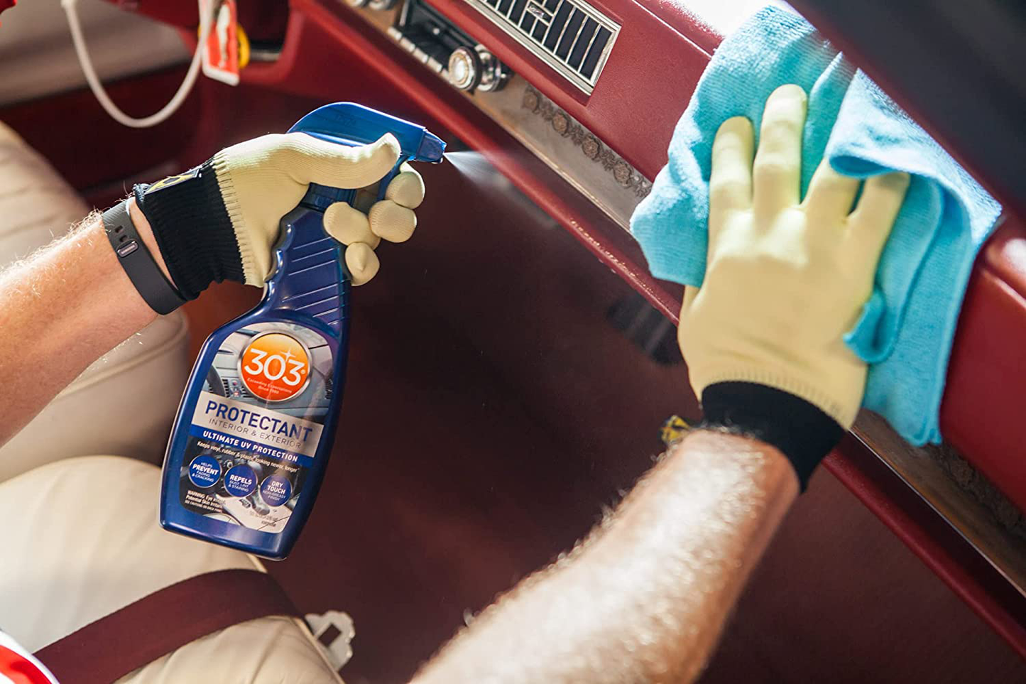 303 Protectant - Automotive Interior And Exterior - Ultimate UV Protection - Helps Prevent Fading And Cracking - Repels Dust, Lint, And Staining - Non Greasy Finish, 16 fl. oz. (30382CSR)