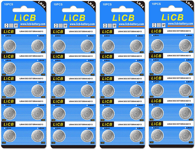 40 Pack LR44 AG13 357 303 SR44 Batteries 1.5V Button Coin Cell Battery