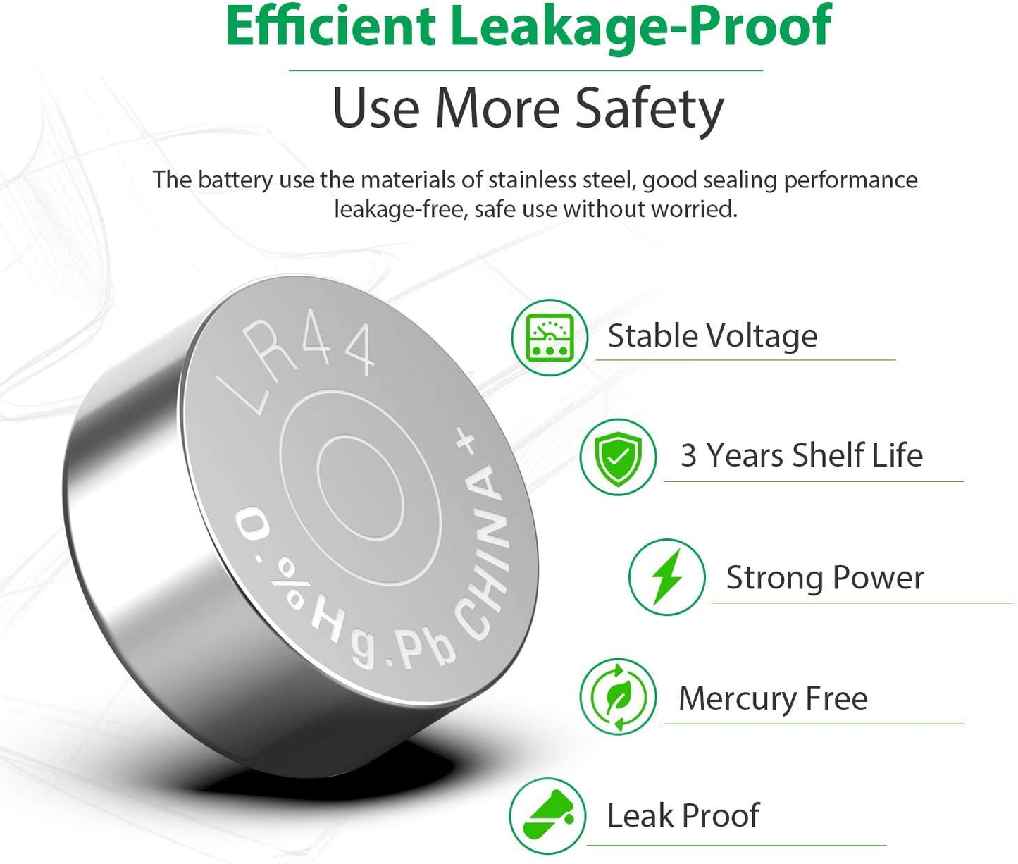 40 Pack LR44 AG13 357 303 SR44 Batteries 1.5V Button Coin Cell Battery