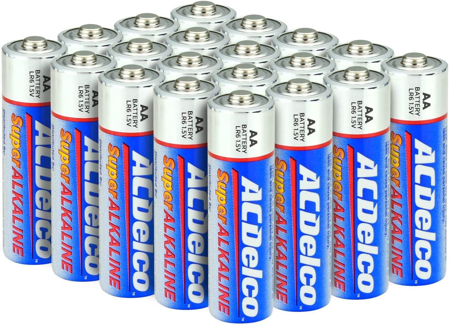 Acdelco AA Batteries, Maximum Power Super Alkaline Battery, 10-Year Shelf Life, Recloseable Packaging, Blue