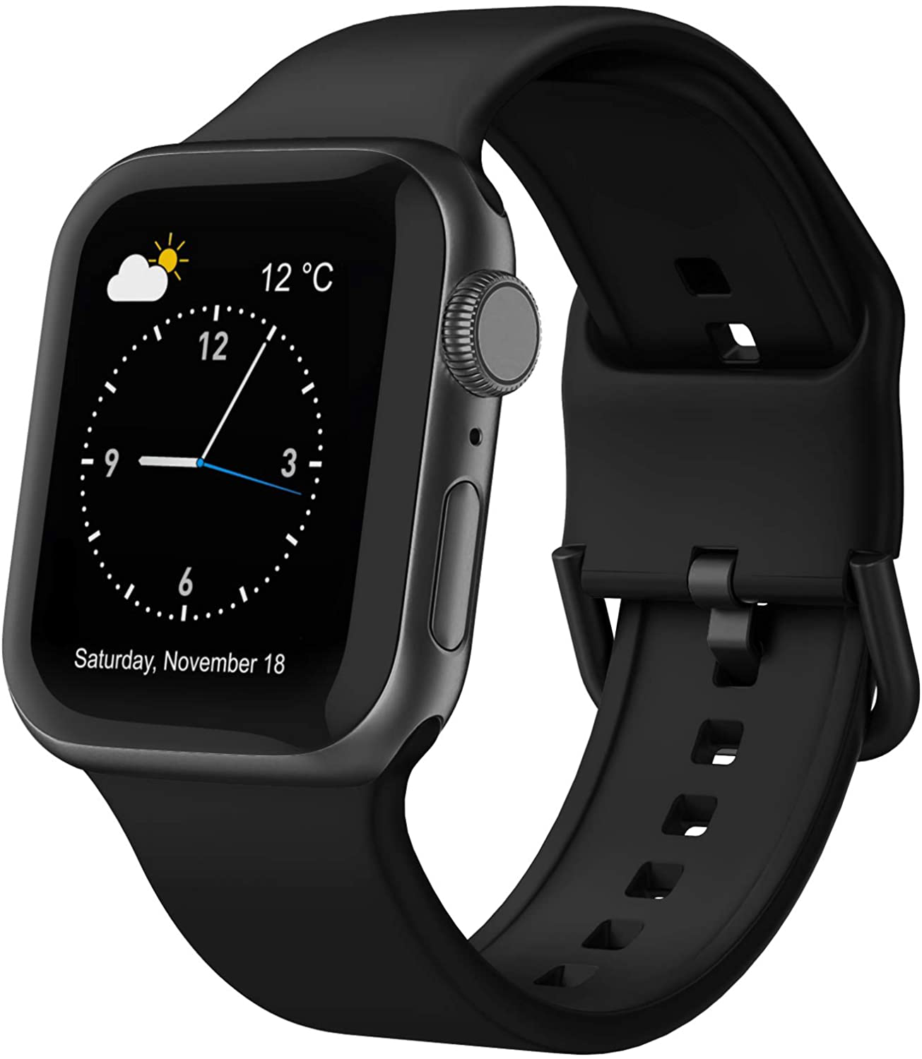 Adepoy Compatible with Apple Watch Bands Soft Silicone Sport Wristbands Replacement Strap with Classic Clasp for iWatch