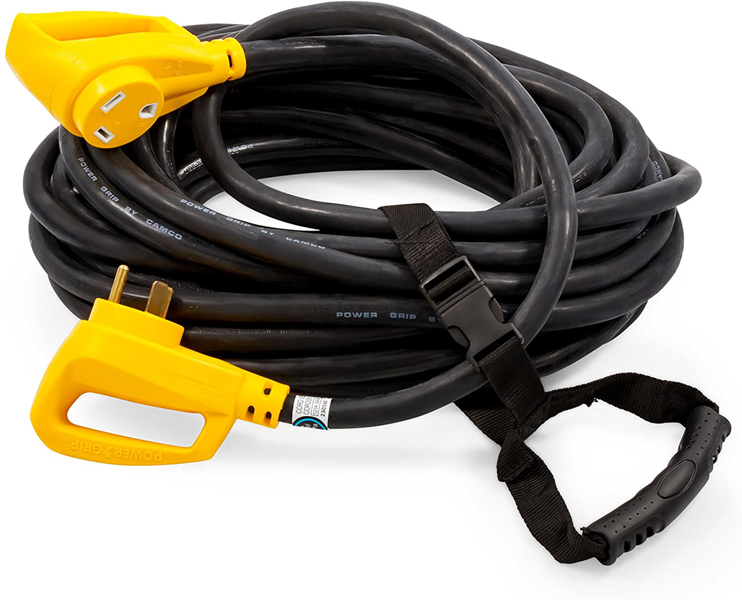 Camco 50' PowerGrip Heavy-Duty Outdoor 30-Amp Extension Cord for RV and Auto | Allows for Additional Length to Reach Distant Power Outlets