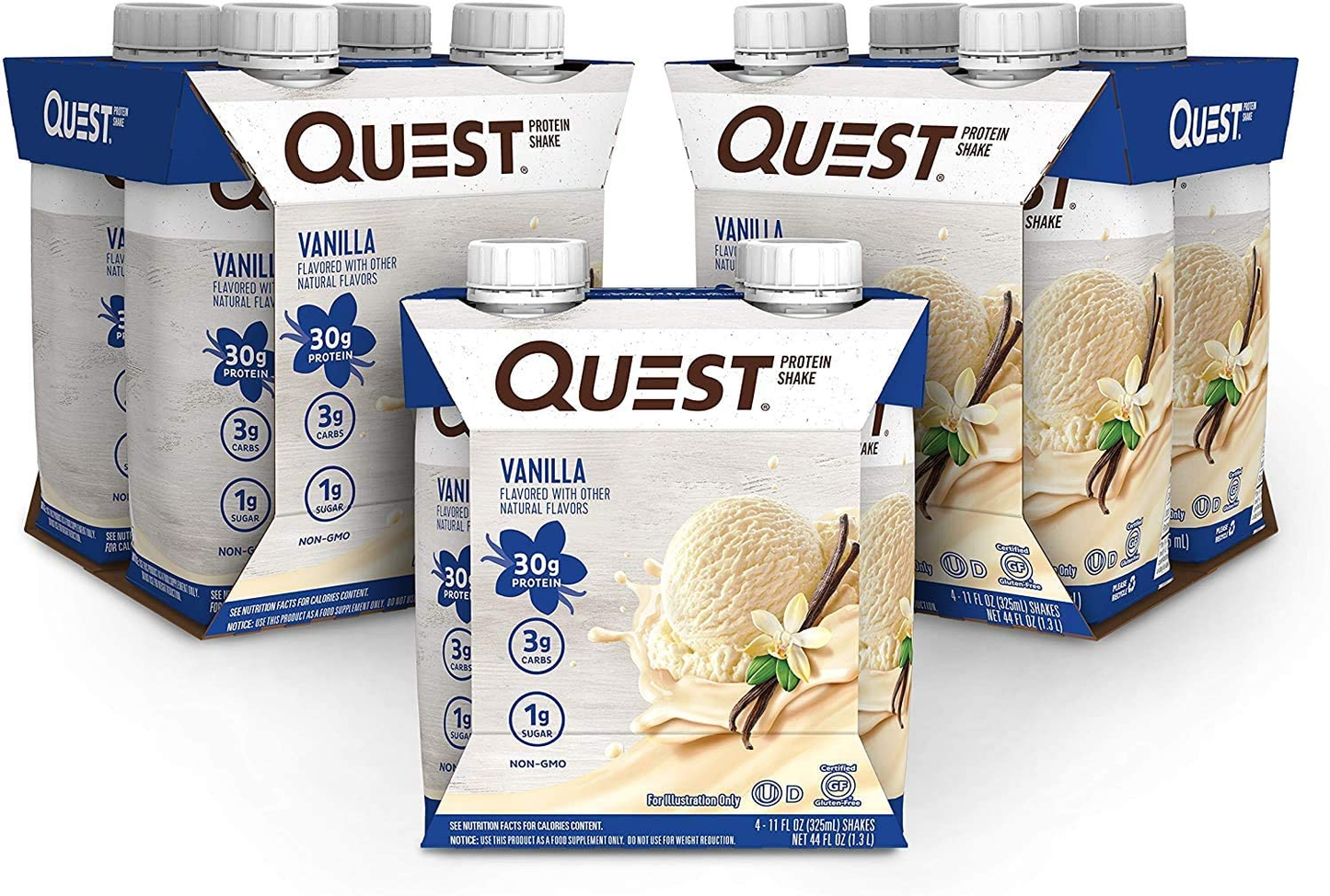 Quest Nutrition Vanilla Protein Shake, High Protein, Low Carb, Gluten Free, Keto Friendly, 12Count