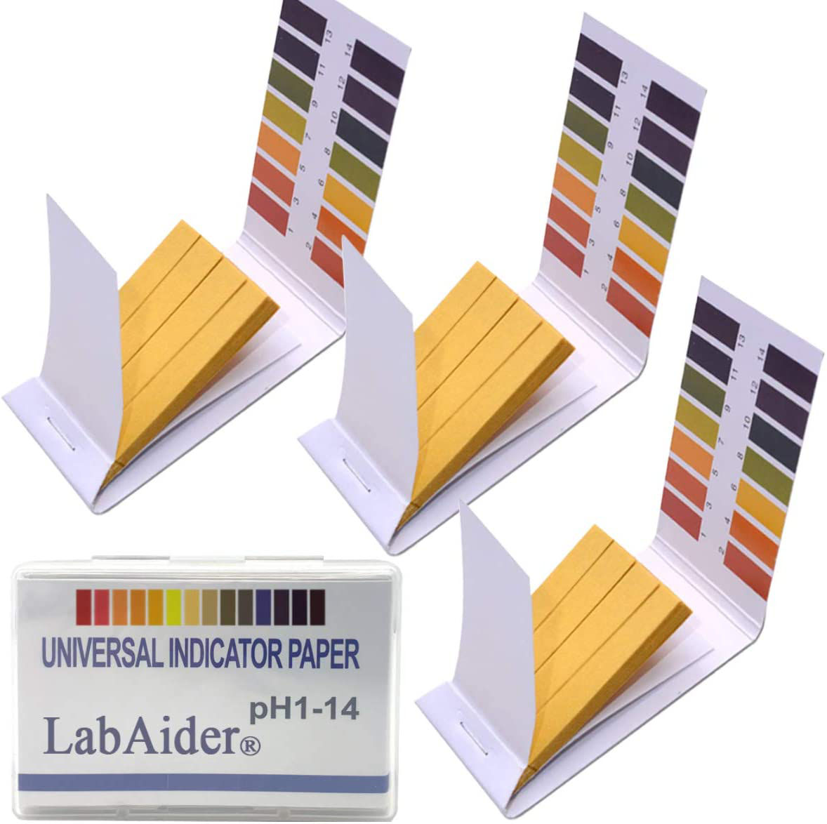 3 Pack pH.1- 14 Test Paper Extensive Test Paper Litmus Test Paper 240 Strips pH Test with Storage Case for Saliva Urine Water Soil Testing Pet Food and Diet pH Monitoring (3 Pack with Storage Case)