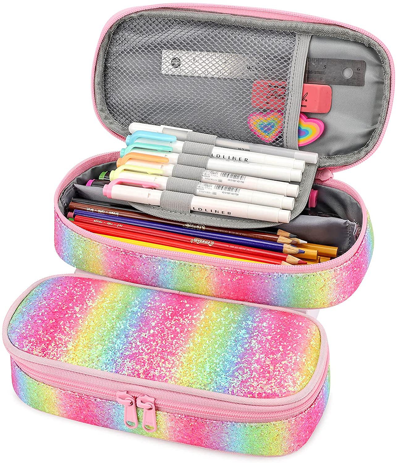 Pencil Case for Kids Glitter Little Girls Pen Pouch