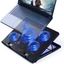 AMERIERGO Laptop Cooling Pad, Adjustable Laptop Cooler Stand with 5 Quiet Blue LED Fans, Laptop Cooling Fan for 10''-19'' Gaming Laptop, Computer Cooling Pad with 2 USB Ports and 1 Cable