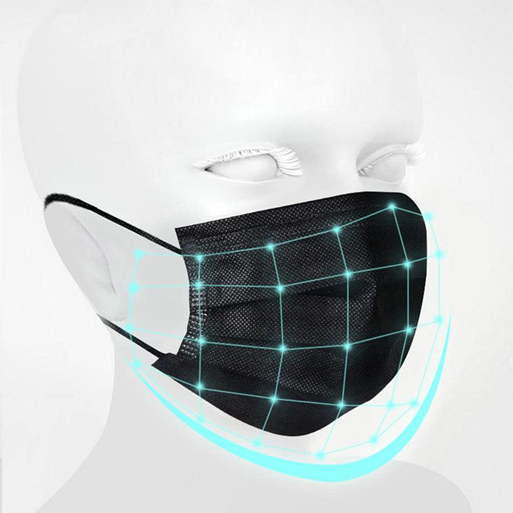 3 Ply Black Disposable Face Mask Filter Protection Face Masks