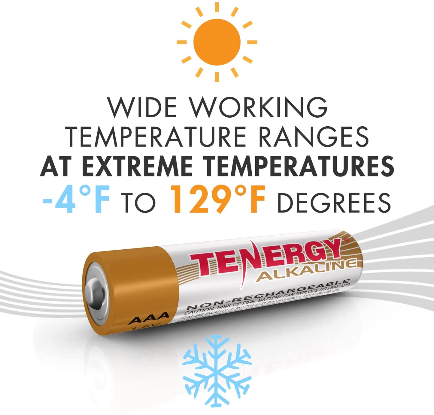 Tenergy 1.5V AAA Alkaline Battery, High Performance AAA Non-Rechargeable Batteries for Clocks, Remotes, Toys & Electronic Devices, Replacement AAA Cell Batteries, 100 Pack
