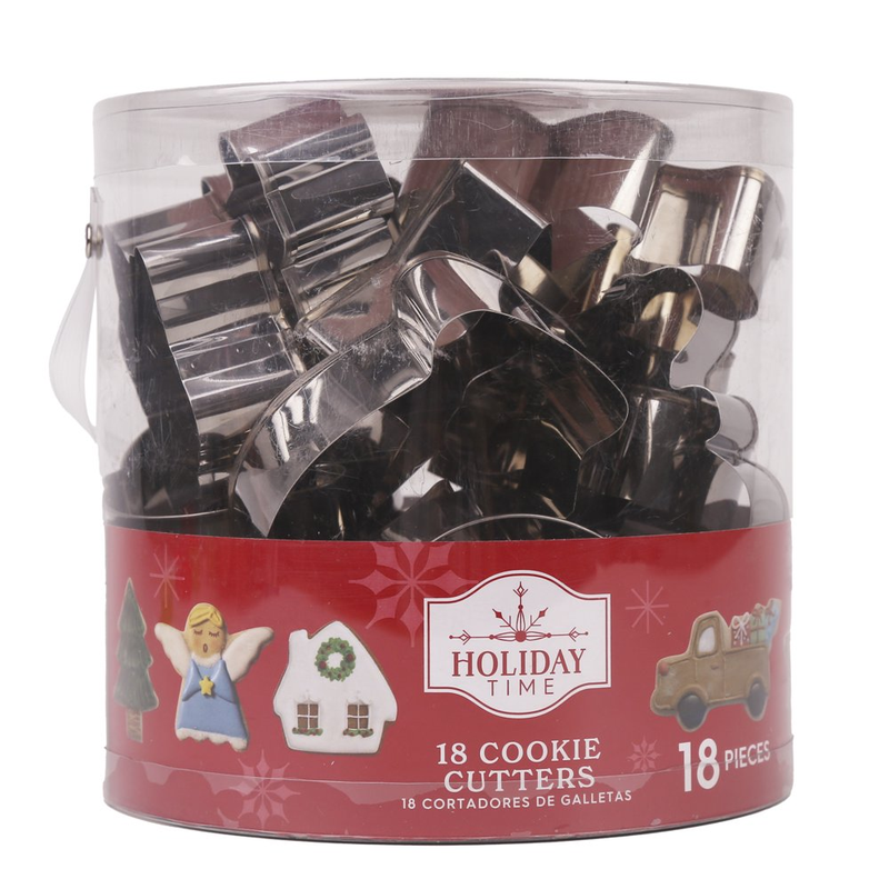 18 Piece Silver Stainless Steel Cookie Cutter Set
